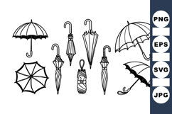 Hand Drawn Umbrella Clipart Vector Product Image 1