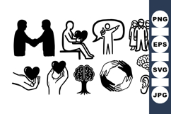 Human Connection Icon Set For Communication Designs Product Image 1