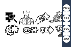 Vector Puzzle Icon Set for Business and Strategy Product Image 1