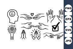 Minimal Hand Gesture SVG Clipart for Crafts Product Image 1