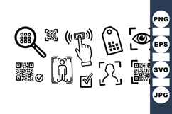 Vector QR Code Icon Set for Digital Interfaces Product Image 1