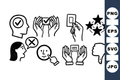 Hand Drawn Voting Icon Clipart For Election Designs Product Image 1