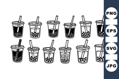 Bubble Tea Vector Clipart Set For Crafting Projects Product Image 1