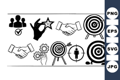 Business Goal Target Icon Set For Presentations Product Image 1