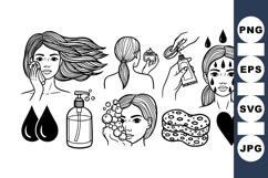 Line Art Skin Care Routine Svg Product Image 1