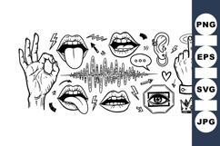 Hand Drawn Expression Icons Vector Set Product Image 1