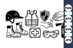 Safety Gear Vector Clipart With Protective Equipment Product Image 1