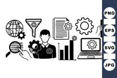 Vector Business Process Icon Set For Workflow Design Product Image 1