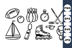 Hand Drawn Vintage Sports Icon Vector Product Image 1