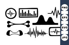 Medical Pulse Wave Icon Set For Health Designs Product Image 1