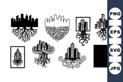 Urban Skyline and Roots SVG Vector for Creative Product Image 1