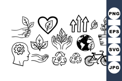 Sustainable Eco Friendly Line Art Icon Bundle Product Image 1