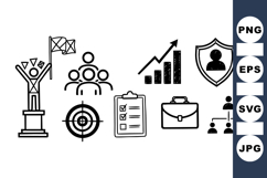 Business Strategy Icon Set For Corporate Design Product Image 1