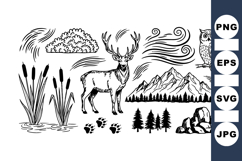 Hand Drawn Wildlife Vector Set for Outdoor Designs Product Image 1