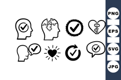 Mental Health Icon Vector Set For Wellness Designs Product Image 1