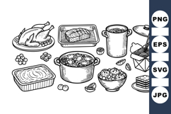 Hand Drawn Food Illustration Clipart Bundle for Recipes Product Image 1