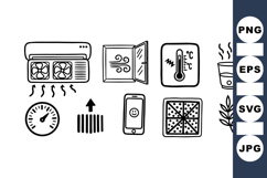 Hand Drawn Home Comfort Icon Set For HVAC Designs Product Image 1