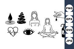 Minimalist Wellness Icon Vector for Spa and Yoga Product Image 1