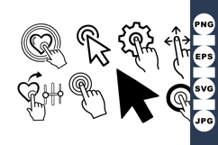 Hand Cursor Vector Icon Set For User Interfaces Product Image 1