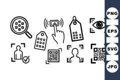 Vector Scan Icon Set For Digital Interfaces Product Image 1