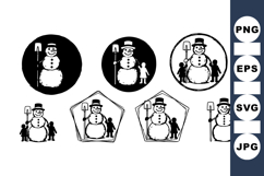 Winter Snowman Silhouette SVG For Holiday Crafts Product Image 1