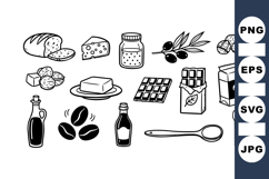 Hand Drawn Rustic Kitchen Essentials Clipart Product Image 1