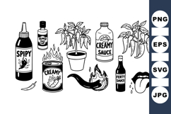 Hand Drawn Spicy Sauce Clipart for Labels Product Image 1