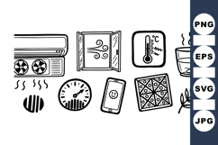 Hand Drawn Weather Icon Vector Clipart Set Product Image 1