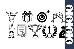 Achievement Icons Vector Set for Awards and Celebrations Product Image 1