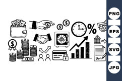 Hand Drawn Finance Icon Vector Set For Business Product Image 1