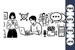 Office Communication Vector Set for Digital Projects Product Image 1