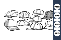 Hand Drawn Vintage Cap Line Art Product Image 1
