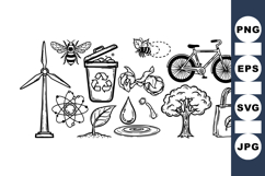 Hand Drawn Eco Friendly Vector Clipart Set for Crafts Product Image 1