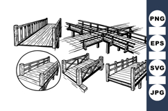 Hand Drawn Wooden Bridge Illustration Product Image 1