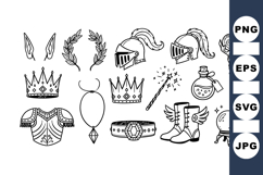 Hand Drawn Medieval Fantasy Icon Bundle Product Image 1