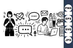 Vector Communication Icon Set for Digital Projects Product Image 1