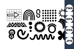 Minimalist Black Abstract Shape Vector Clipart Bundle Product Image 1