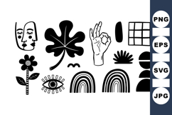 Minimalist Abstract Icons SVG Clipart Collection Product Image 1
