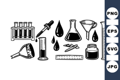 Hand Drawn Vintage Science Lab Equipment Clipart Set Product Image 1