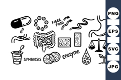 Hand Drawn Digestive System Clipart Bundle for Wellness Product Image 1