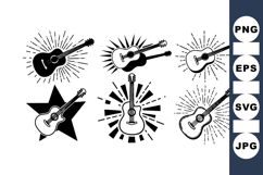 Vintage Acoustic Guitar Clipart Bundle For Music Projects Product Image 1