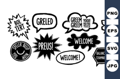Vintage Comic Speech Bubble Clipart Bundle for Crafts Product Image 1