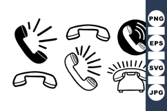 Vintage Telephone Icon Bundle For Retro Designs Product Image 1