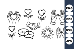 Hand Drawn Heart And Hands Clipart Bundle Product Image 1