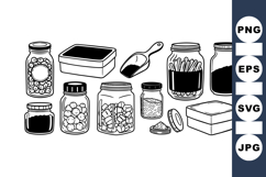 Hand Drawn Vintage Pantry Jar Clipart Bundle Product Image 1
