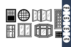 Vintage Window Clipart Set for Architectural Design Product Image 1
