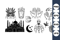 Islamic Prayer Hands And Mosque Clipart Bundle For Ramadan Product Image 1
