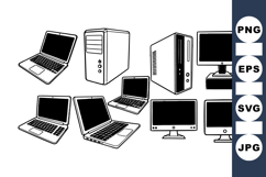 Hand Drawn Tech Device Clipart Bundle for Digital Use Product Image 1