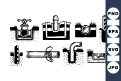 Vintage Plumbing Tools Clipart Bundle For Crafts Product Image 1