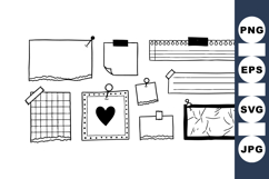 Hand Drawn Paper Note Clipart Pack for Planners Product Image 1